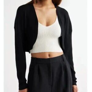 Eliza J Black Cropped Cardigan